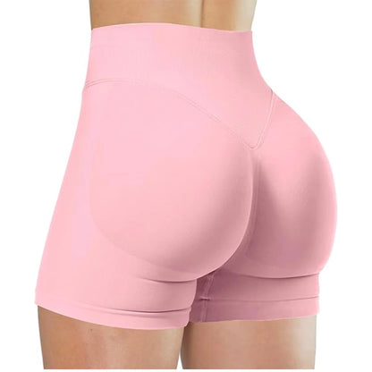 Summer High Waisted Yoga Shorts Fashionable and Sexy Running Fitness Pants Solid Color Yoga Leggings Customizable Labels